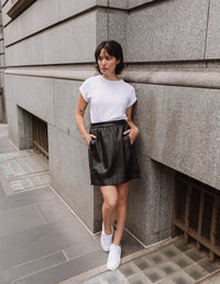 Phillipa skirt in Black leather