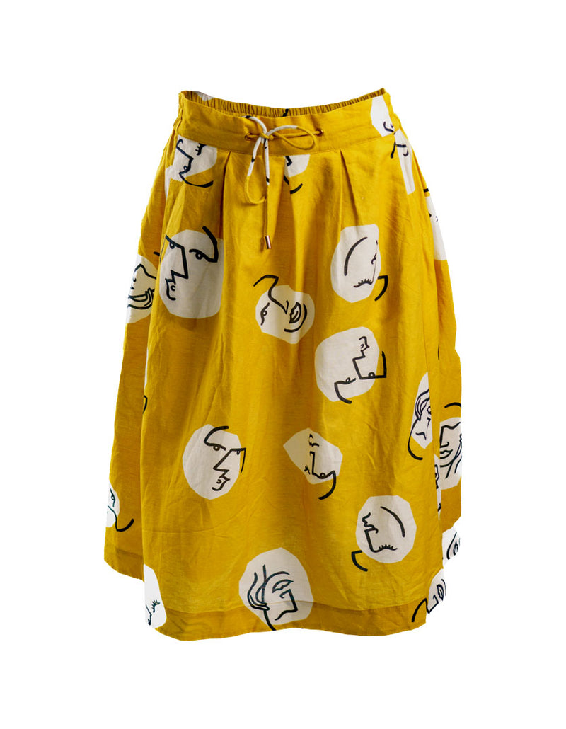 Kathleen Skirt Who Me Mustard in Linen