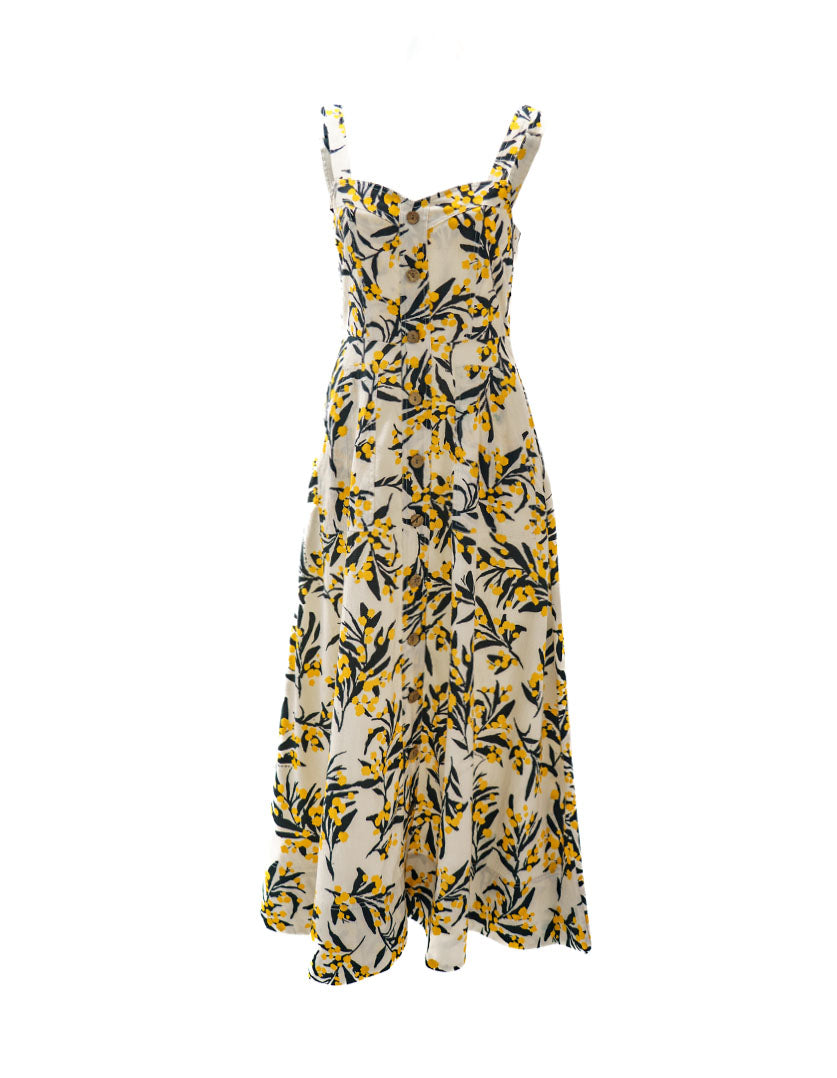 Catherine Dress Golden Wattles in Organic Cotton